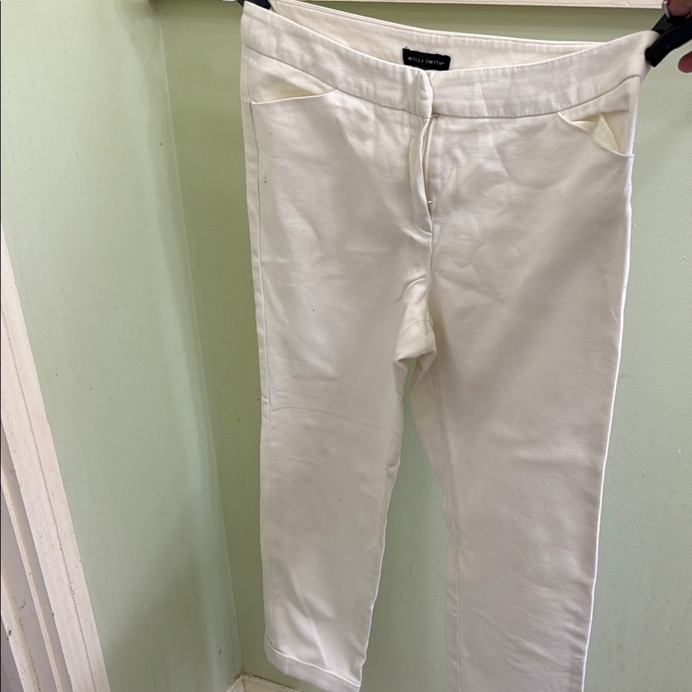 Willi Smith Cream Cropped Pants